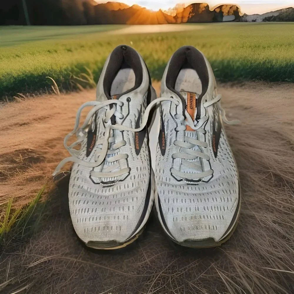 Brooks Shoes Womens 8.5 Ghost 13 Running Sneakers Gray Lace Up Low Top Comfort